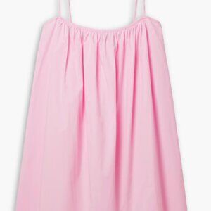Matteau Gathered cotton-poplin mini dress in Pink